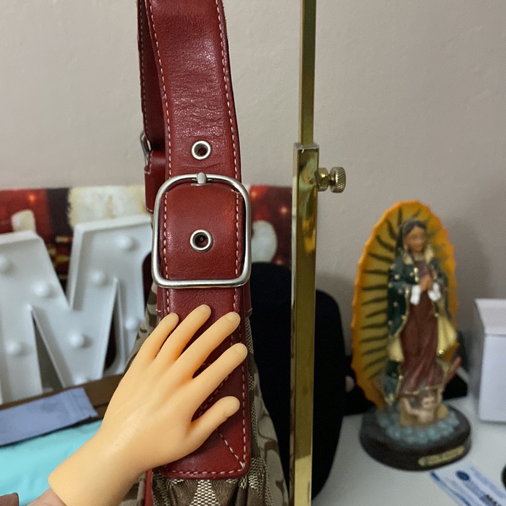 Coach Signature Soho Hobo Shoulder
Bag Red Tan Monogram K1K-6070 - Picture 7 of 13